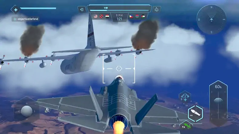 Скачать Sky Warriors: воздушные бои [Взлом на деньги и МОД Меню] версия 1.4.2 на Андроид