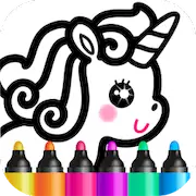 Скачать Bini Рисование Рисовалка детей [Взлом на монеты и МОД Меню] версия 2.1.6 на Андроид