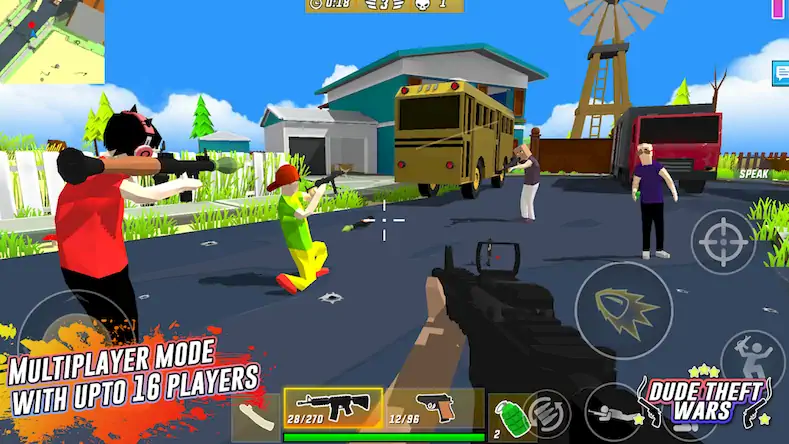 Скачать Dude Theft Wars Shooting Games [Взлом Бесконечные деньги и МОД Меню] версия 2.3.7 на Андроид