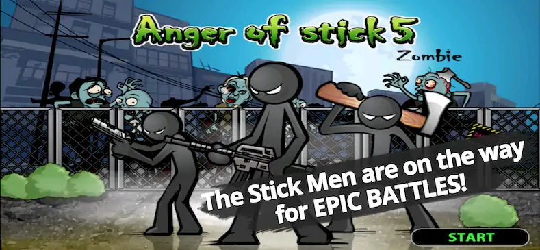 Скачать Anger of stick 5 : zombie [Взлом Много денег и МОД Меню] версия 1.8.6 на Андроид