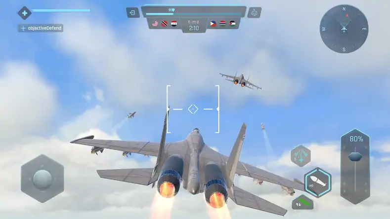 Скачать Sky Warriors: воздушные бои [Взлом на деньги и МОД Меню] версия 1.4.2 на Андроид