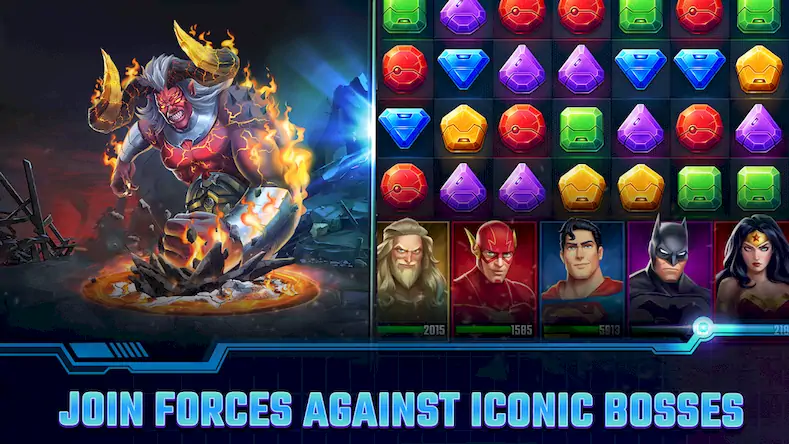 Скачать DC Heroes & Villains: Match 3 [Взлом Много монет и МОД Меню] версия 1.4.7 на Андроид