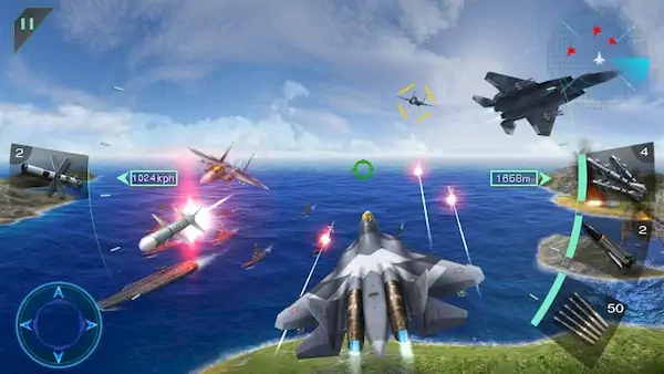 Скачать Воздушные битвы 3D [Взлом на монеты и МОД Меню] версия 0.3.9 на Андроид