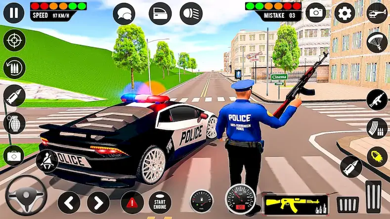 Скачать Полиция Автомобиль Игры [Взлом Много денег и МОД Меню] версия 0.9.5 на Андроид