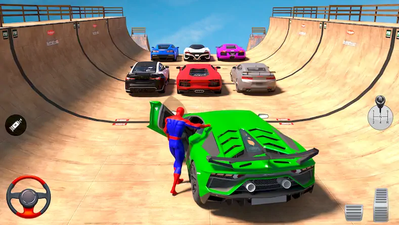 Скачать Superhero Car: Mega Ramp Games [Взлом Бесконечные монеты и МОД Меню] версия 2.1.6 на Андроид