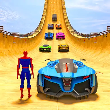 Скачать Superhero Car: Mega Ramp Games [Взлом Бесконечные монеты и МОД Меню] версия 2.1.6 на Андроид