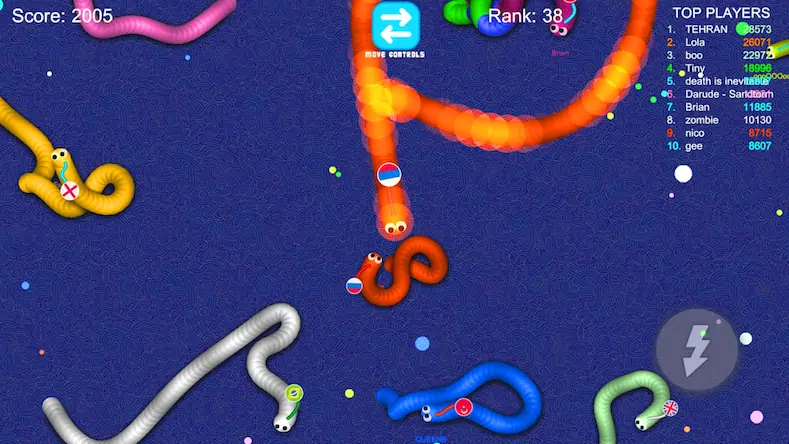 Скачать Worms Snake Zone Battle .io [Взлом на деньги и МОД Меню] версия 0.8.5 на Андроид