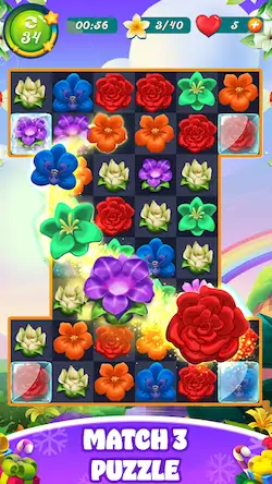 Скачать Bloom Rose - Match 3 Puzzles [Взлом Бесконечные деньги и МОД Меню] версия 0.8.5 на Андроид