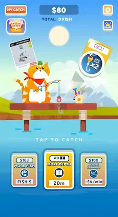 Скачать Idle Furry Fishing! [Взлом Бесконечные монеты и МОД Меню] версия 0.7.5 на Андроид