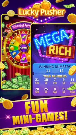 Скачать Lucky Cash Pusher Coin Games [Взлом Бесконечные деньги и МОД Меню] версия 2.1.6 на Андроид