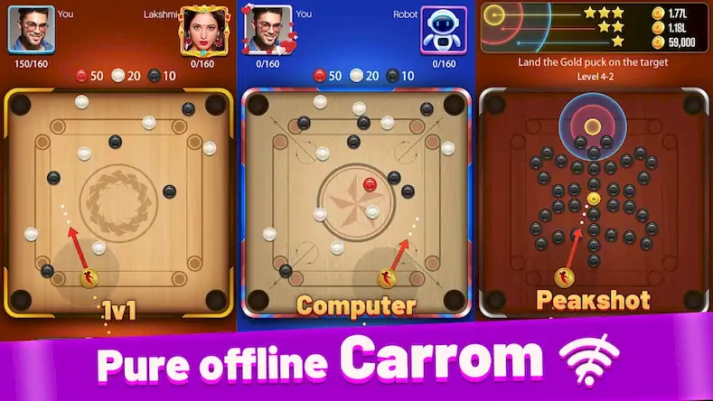 Скачать Carrom Lite-Board Offline Game [Взлом на монеты и МОД Меню] версия 0.5.1 на Андроид