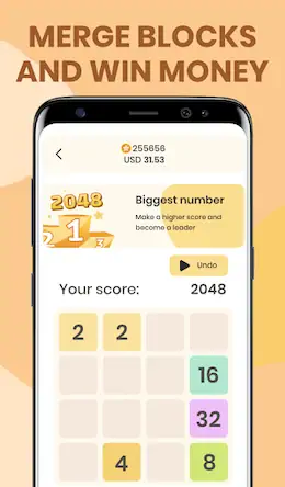 Скачать 2048 - Solve and earn money! [Взлом Бесконечные деньги и МОД Меню] версия 2.2.5 на Андроид