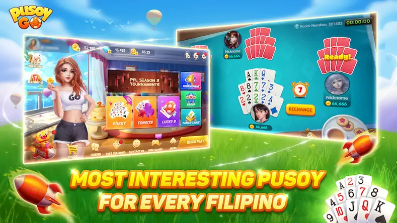 Скачать Pusoy Go-Competitive 13 Cards [Взлом Много монет и МОД Меню] версия 2.9.2 на Андроид