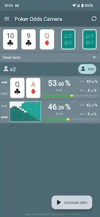 Скачать Poker Odds Camera Calculator [Взлом на деньги и МОД Меню] версия 2.4.6 на Андроид