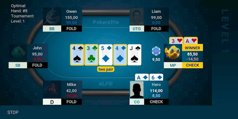 Скачать Offline Poker AI - PokerAlfie [Взлом Бесконечные монеты и МОД Меню] версия 1.1.6 на Андроид