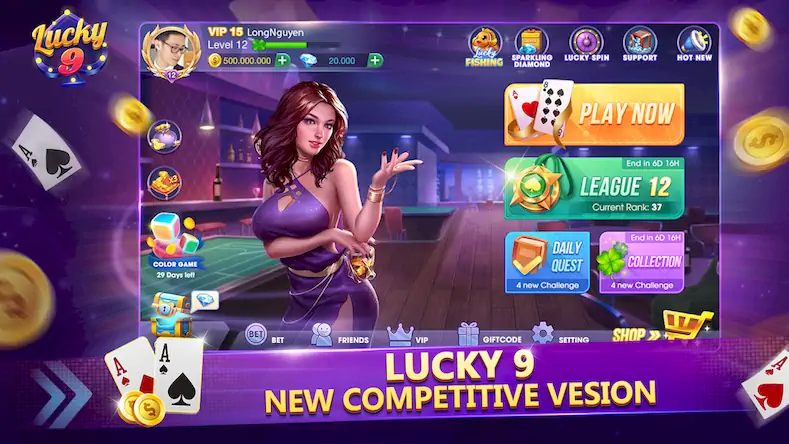 Скачать Lucky 9 ZingPlay  [Взлом на монеты и МОД Меню] версия 1.8.2 на Андроид