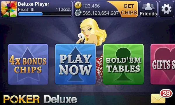 Скачать Texas HoldEm Poker Deluxe [Взлом Бесконечные монеты и МОД Меню] версия 1.4.7 на Андроид