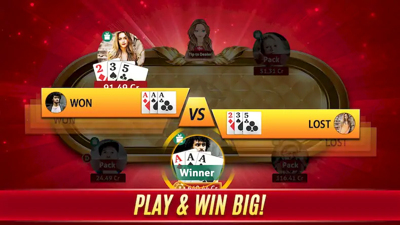 Скачать Teen Patti Game - 3Patti Poker [Взлом Много денег и МОД Меню] версия 0.8.2 на Андроид