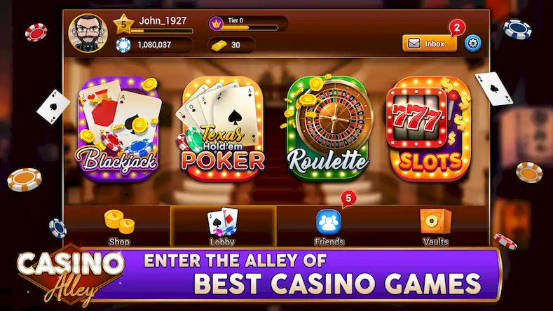 Скачать The Casino Alley [Взлом Бесконечные монеты и МОД Меню] версия 2.5.2 на Андроид