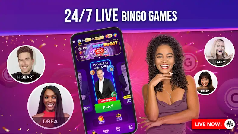Скачать Live Play Bingo: Real Hosts [Взлом на деньги и МОД Меню] версия 0.9.6 на Андроид