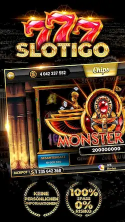 Скачать Slotigo - Online-Casino [Взлом Много монет и МОД Меню] версия 1.9.4 на Андроид