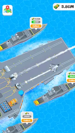 Скачать Idle Aircraft Carrier [Взлом на деньги и МОД Меню] версия 1.9.5 на Андроид