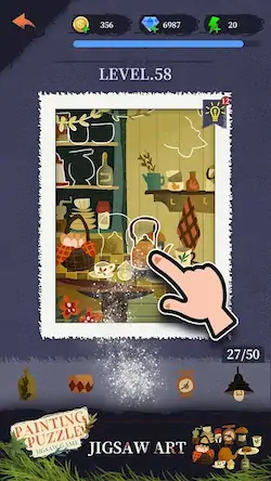 Скачать Painting puzzle : Jigsaw game [Взлом Бесконечные деньги и МОД Меню] версия 0.3.8 на Андроид