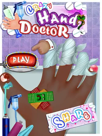 Скачать Crazy Hand Nail Doctor Surgery [Взлом Много денег и МОД Меню] версия 1.1.8 на Андроид