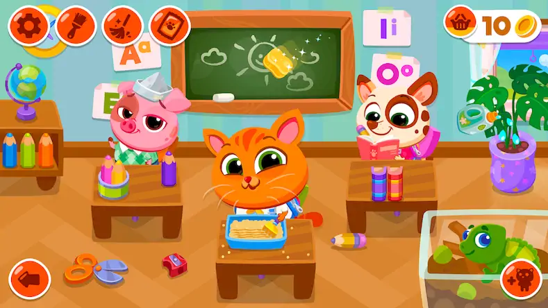 Скачать Bubbu School (котик бубу) [Взлом Много монет и МОД Меню] версия 1.9.3 на Андроид