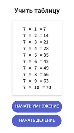 Скачать Таблица умножения - Тренажер [Взлом Много монет и МОД Меню] версия 1.2.7 на Андроид