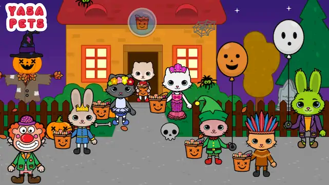 Скачать Yasa Pets Halloween [Взлом на монеты и МОД Меню] версия 0.5.6 на Андроид