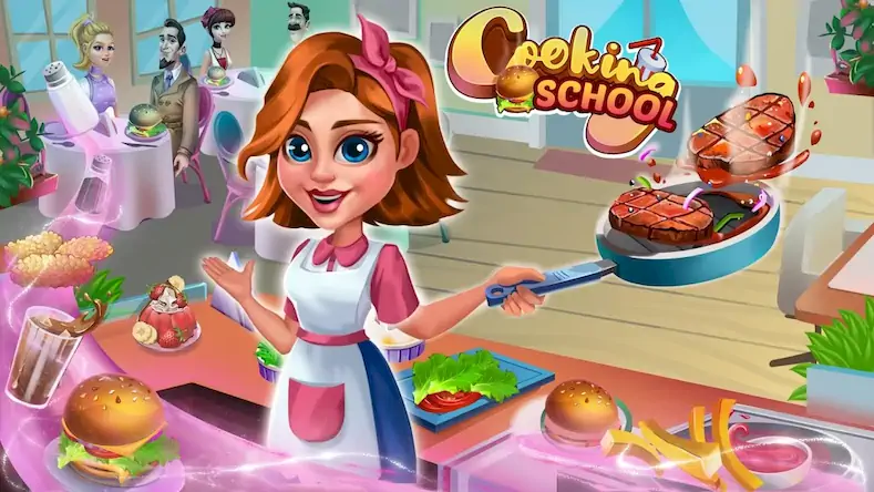 Скачать Кулинарная школа для девочек [Взлом Много монет и МОД Меню] версия 1.8.9 на Андроид