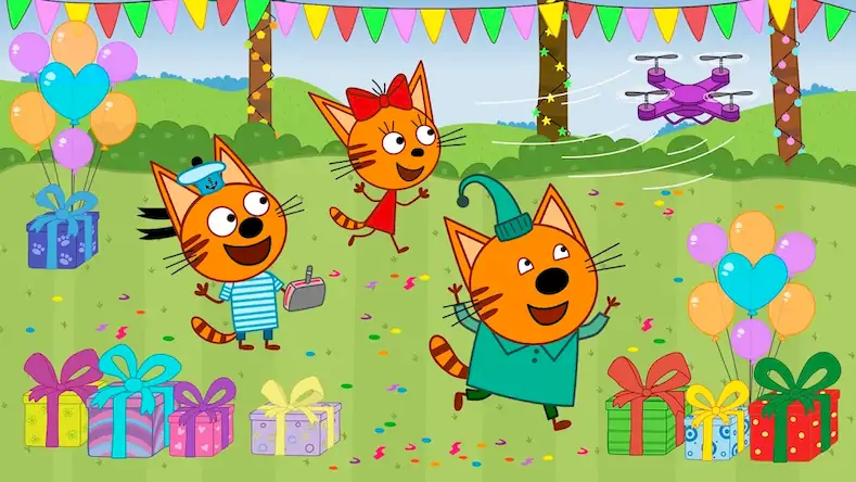 Скачать Три кота: День рождения детей [Взлом Много монет и МОД Меню] версия 2.9.4 на Андроид