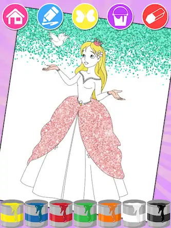 Скачать принцесса раскраска для детей [Взлом Много монет и МОД Меню] версия 2.1.3 на Андроид
