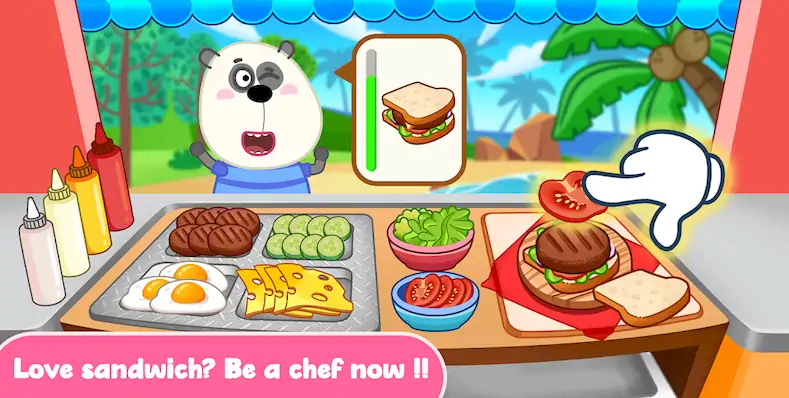 Скачать Wolfoo Cooking Game - Sandwich [Взлом Бесконечные деньги и МОД Меню] версия 0.1.8 на Андроид