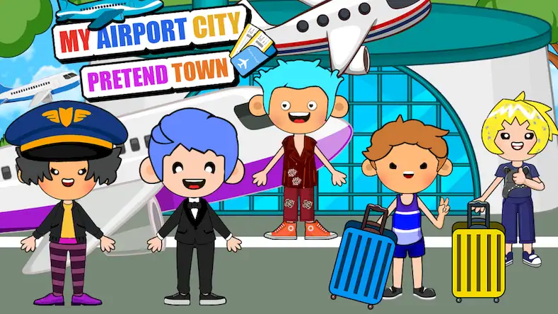 Скачать My Airport City : Pretend Town [Взлом Бесконечные монеты и МОД Меню] версия 2.9.4 на Андроид