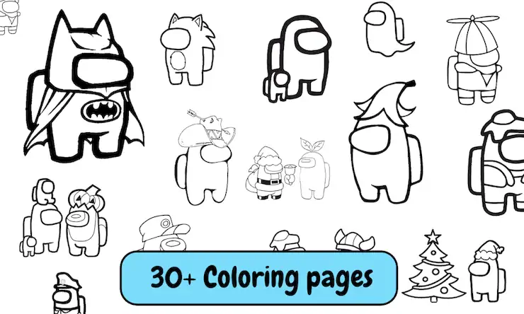 Скачать Among Us Coloring Book: 2d/3d [Взлом на деньги и МОД Меню] версия 1.3.8 на Андроид