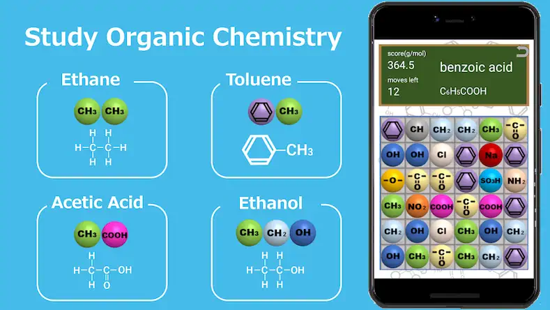 Скачать Organic Chemistry App: ChemPuz [Взлом Много денег и МОД Меню] версия 2.2.3 на Андроид
