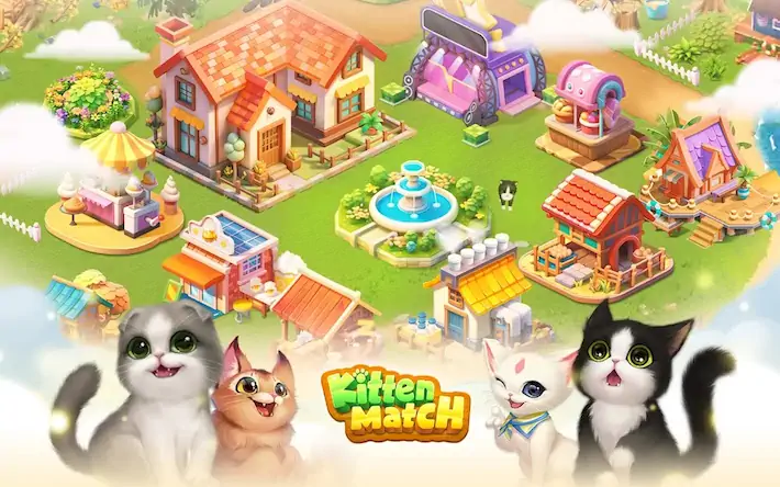 Скачать Kitten Match [Взлом Бесконечные монеты и МОД Меню] версия 0.1.9 на Андроид