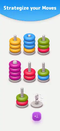 Скачать Color Sort 3D — Hoop Stack [Взлом Много монет и МОД Меню] версия 0.6.4 на Андроид