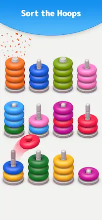 Скачать Color Sort 3D — Hoop Stack [Взлом Много монет и МОД Меню] версия 0.6.4 на Андроид