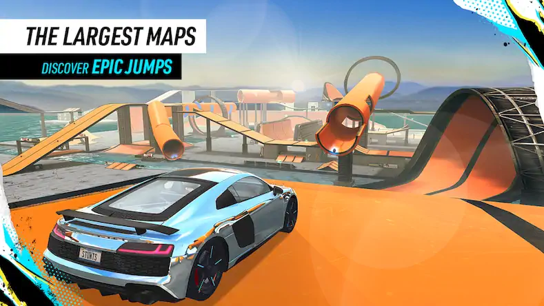 Скачать Car Stunt Races: Mega Ramps [Взлом на монеты и МОД Меню] версия 2.6.5 на Андроид