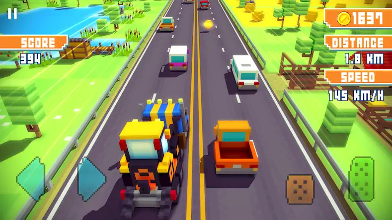 Скачать Blocky Highway: Traffic Racing [Взлом на монеты и МОД Меню] версия 2.1.6 на Андроид