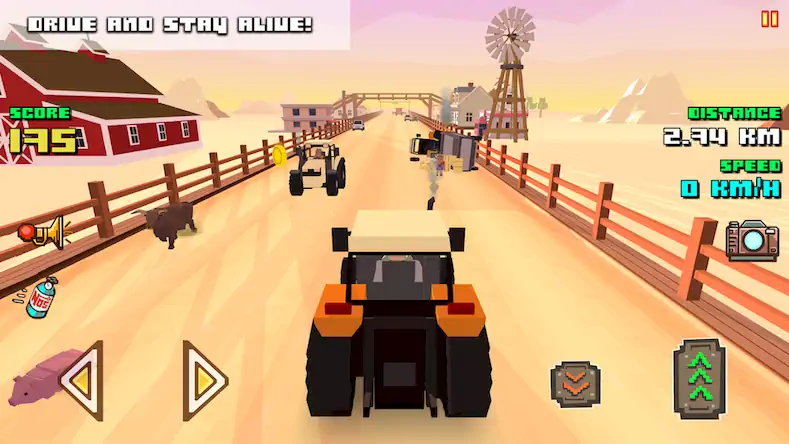 Скачать Blocky Farm Racing & Simulator [Взлом Много монет и МОД Меню] версия 0.5.7 на Андроид