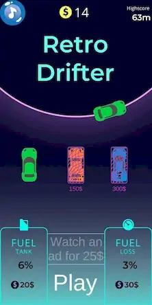 Скачать Retro Car Drifter - 2D [Взлом на монеты и МОД Меню] версия 1.1.9 на Андроид