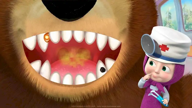 Скачать Маша и Медведь: Лечение Зубов [Взлом Много монет и МОД Меню] версия 1.8.6 на Андроид