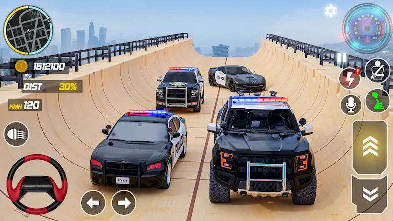 Скачать Police Car Stunts Racing Games [Взлом на монеты и МОД Меню] версия 2.1.3 на Андроид