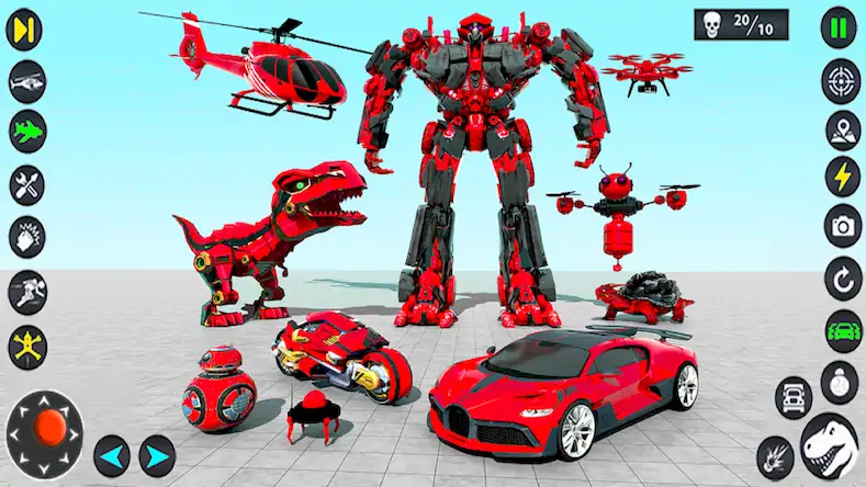 Скачать Dino Robot Car Transform 3DWar [Взлом Много денег и МОД Меню] версия 0.9.2 на Андроид