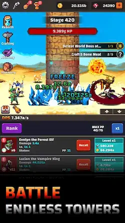 Скачать Tower Quest: Pixel Idle RPG [Взлом Много денег и МОД Меню] версия 2.2.6 на Андроид