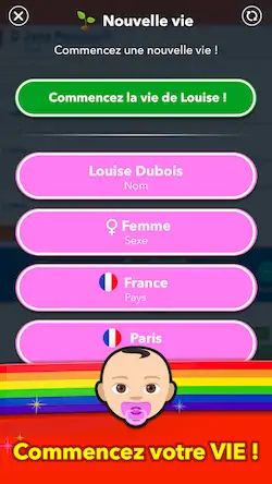 Скачать BitLife Français [Взлом Много монет и МОД Меню] версия 0.7.5 на Андроид